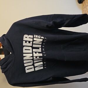 Anvil Navy and White Cotton Blend SweatShirt Mens M